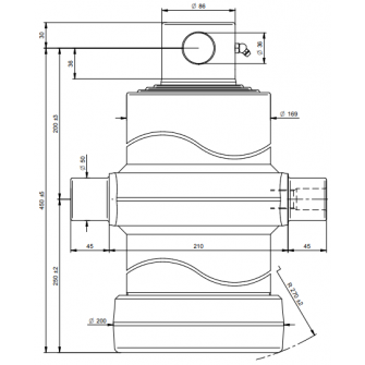 Teleskopski cilinder 4 stopnje 20 ton 1210 mm z luknjo 4072F